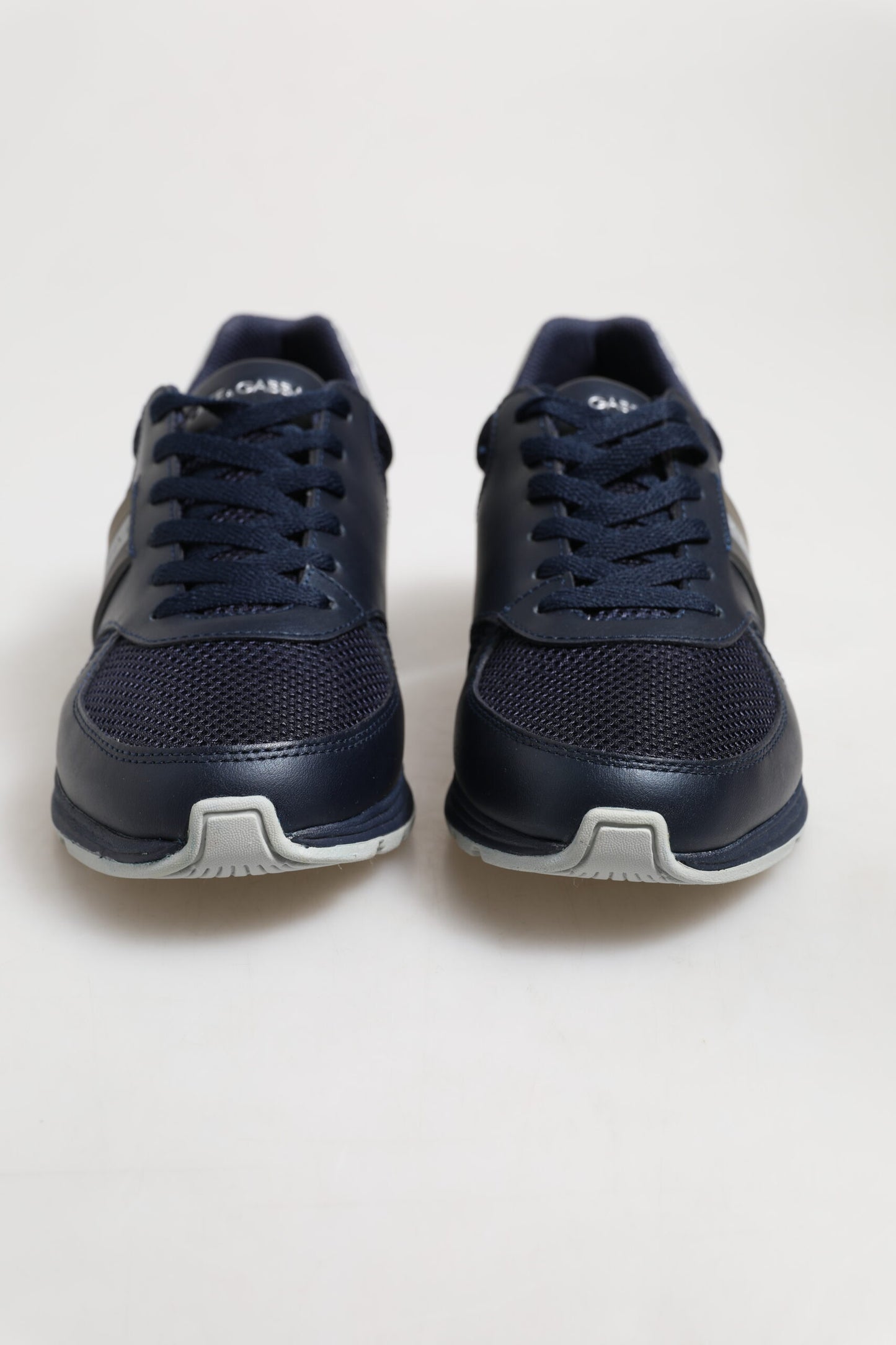 Blue Leather Logo Low Top Men Sneakers Shoes