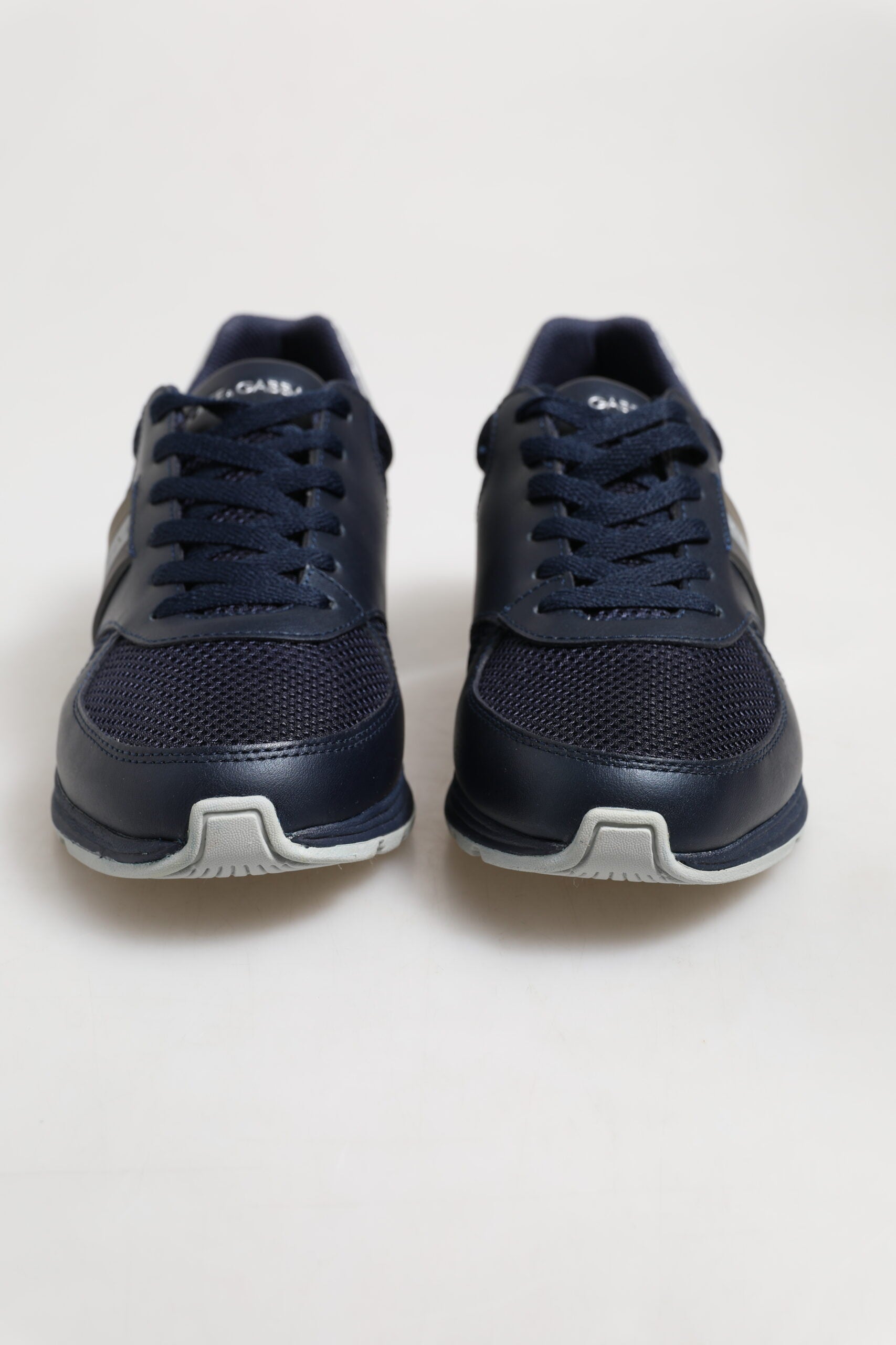 Blue Leather Logo Low Top Men Sneakers Shoes