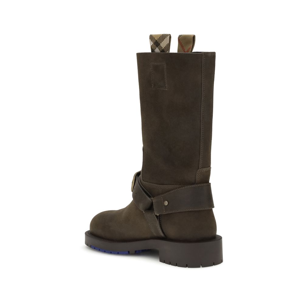 Suede Saddle Ankle Boots