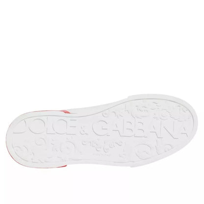 White Red Portofino Low Top Sneakers Shoes