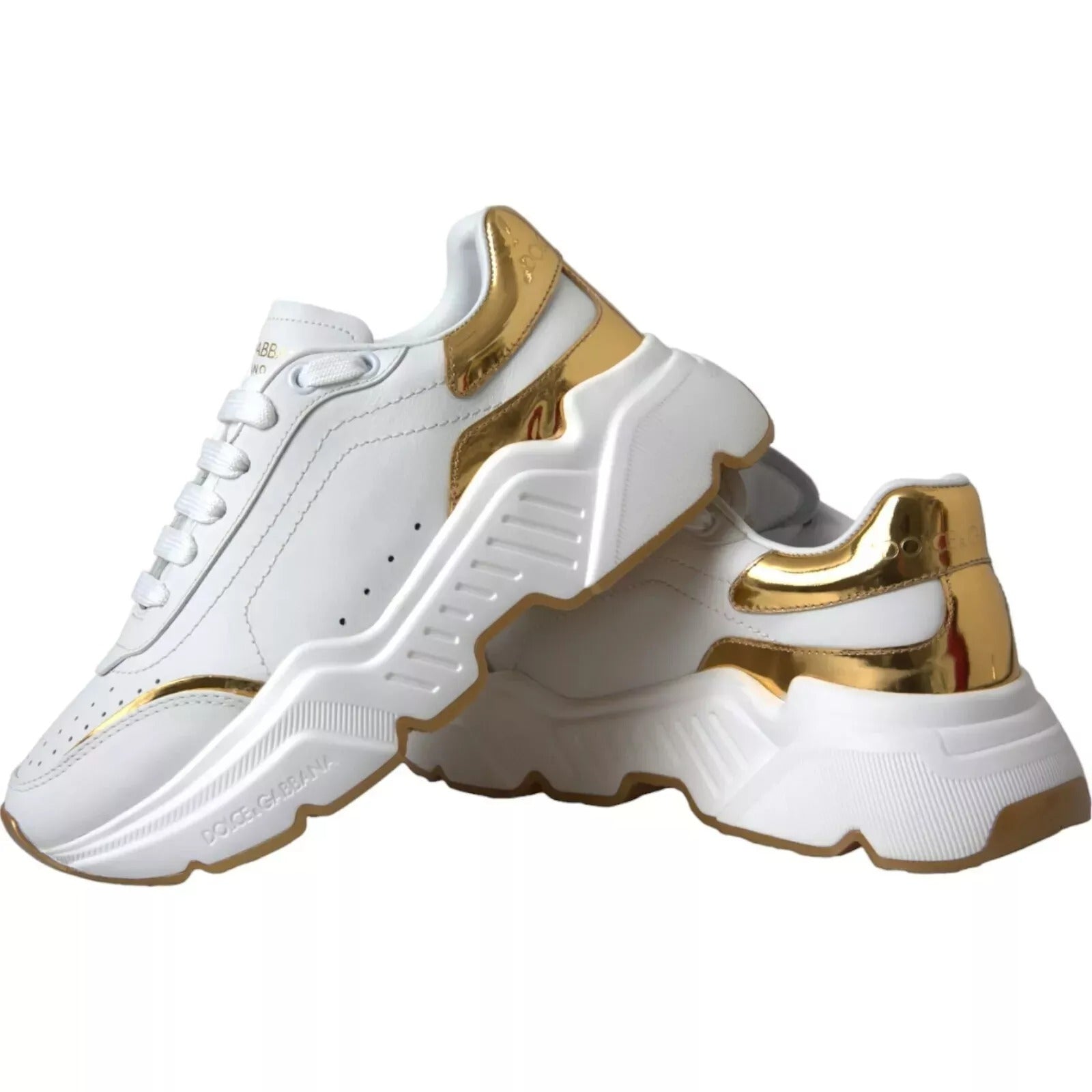 White Gold DAYMASTER Leather Sneakers Mens Shoes