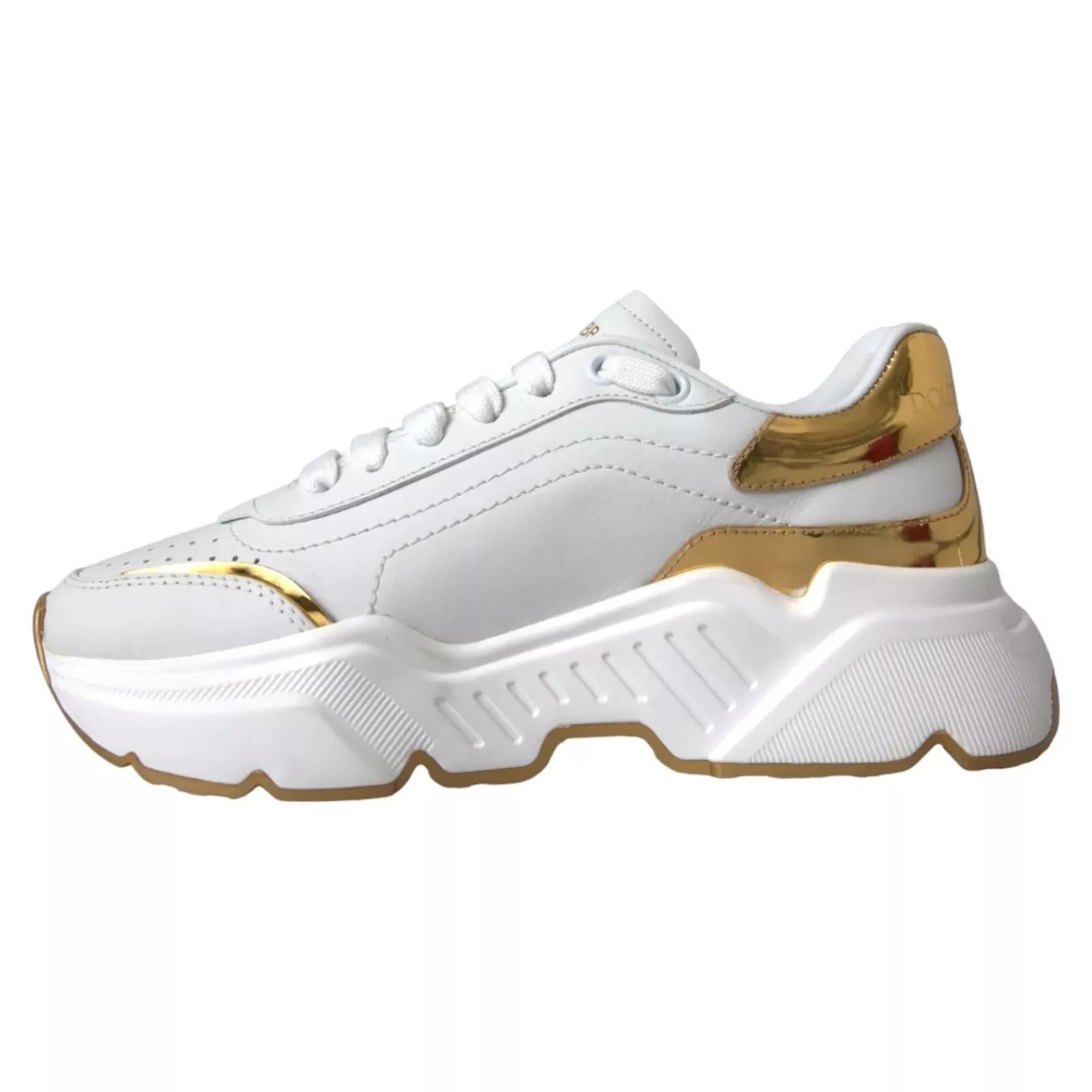 White Gold DAYMASTER Leather Sneakers Mens Shoes