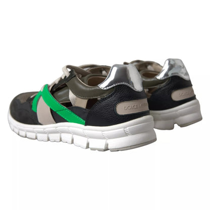 Sneakers Multicolor Leather Suede Shoes