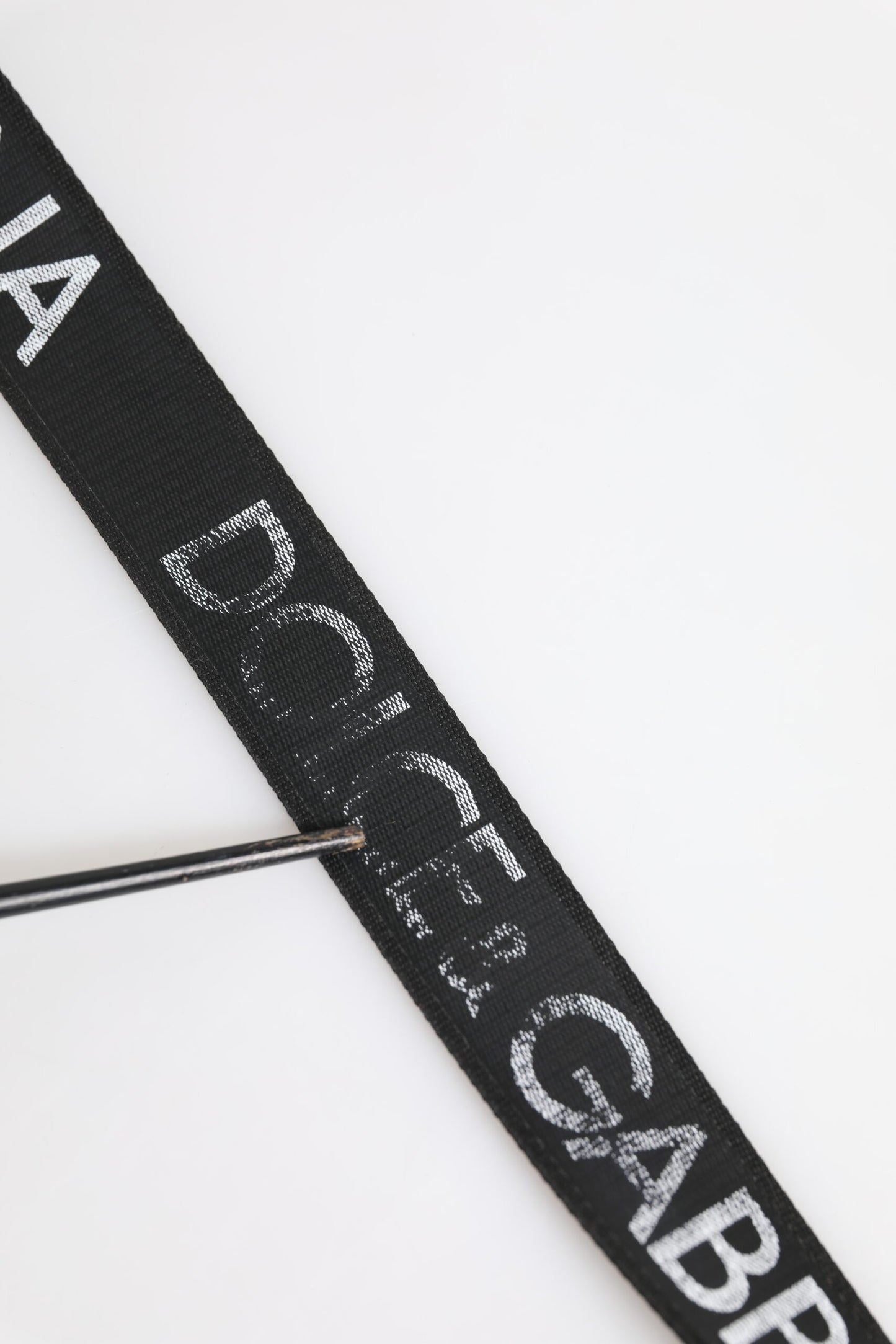 Black Polyester Leather Metal Buckle Belt