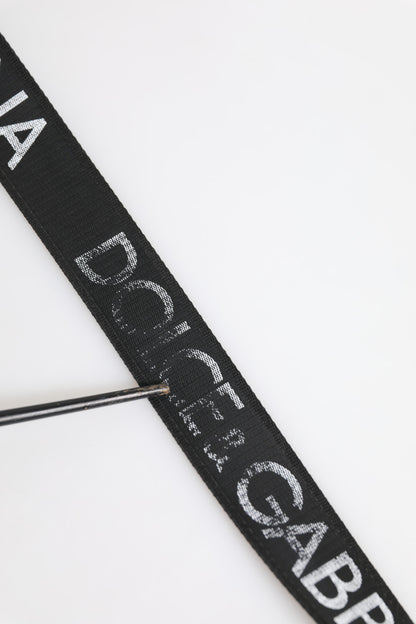 Black Polyester Leather Metal Buckle Belt