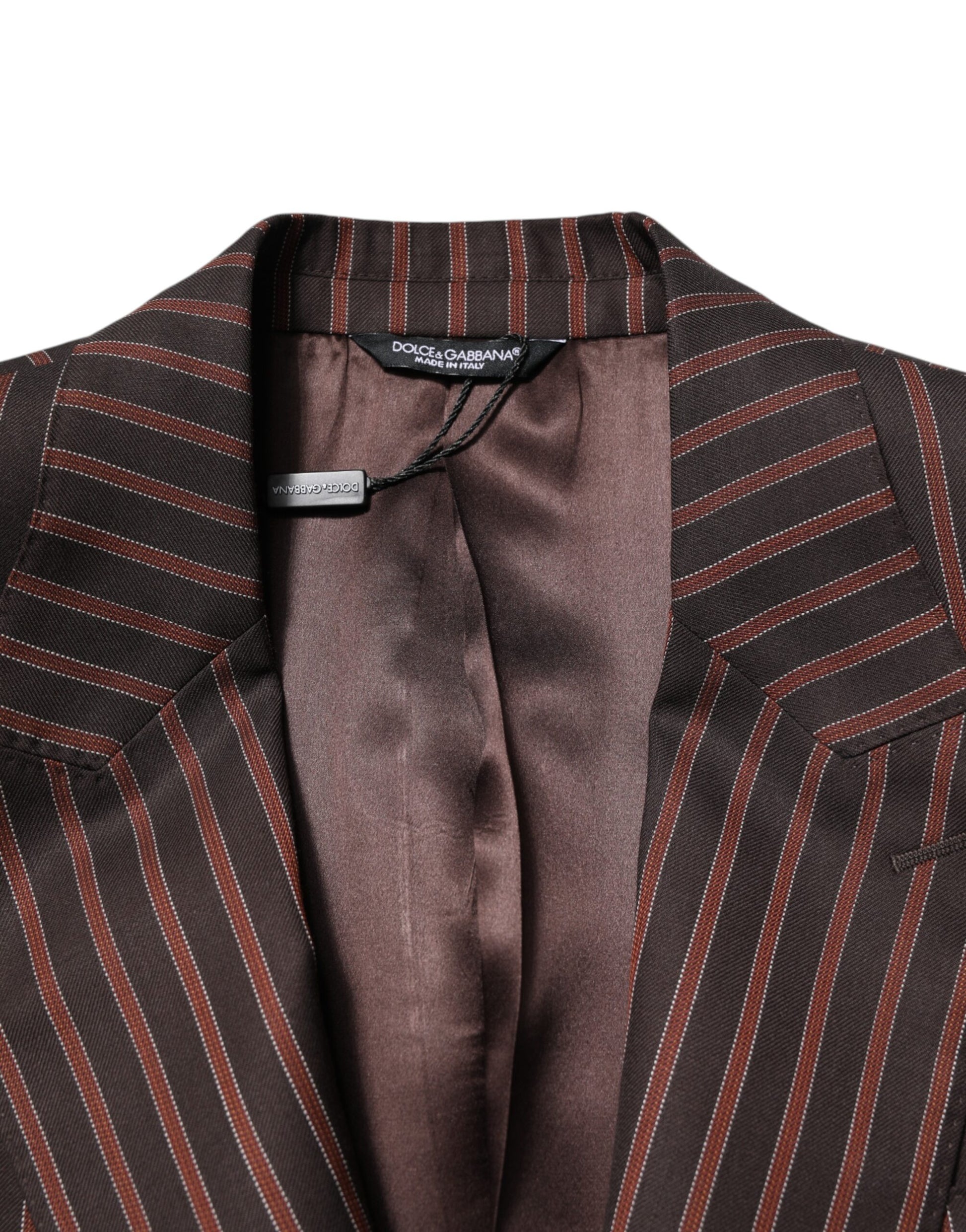 Black Brown Stripe Single Breasted Blazer