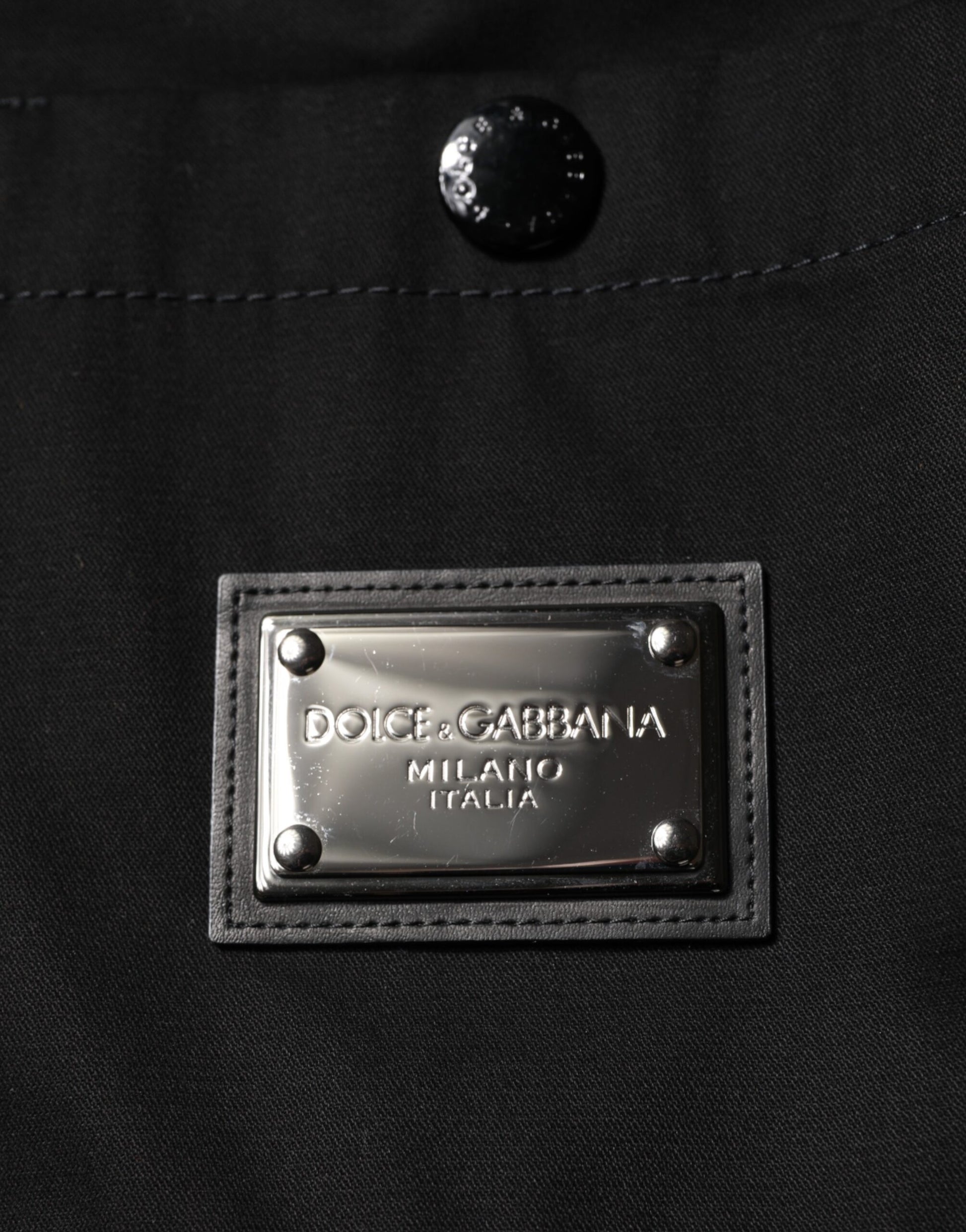 Black Short Sleeve Button Men Casual Shirt
