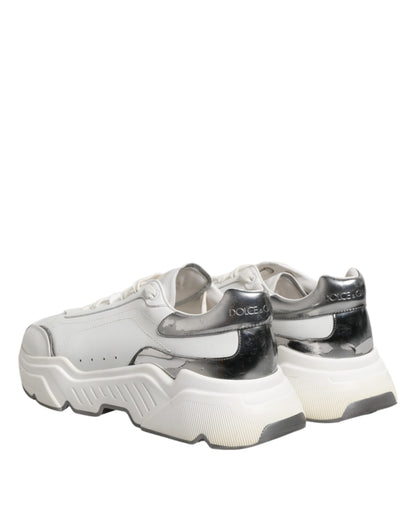 White Daymaster Leather Low Top Sneakers Shoes