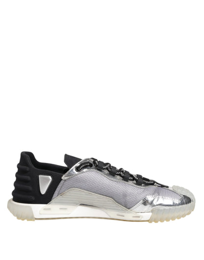 Black Silver NS1 Men Low Top Sneakers Shoes