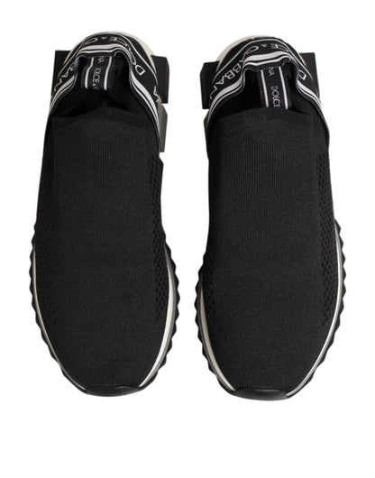 Black SORRENTO Logo Slip On Men Sneakers Shoes