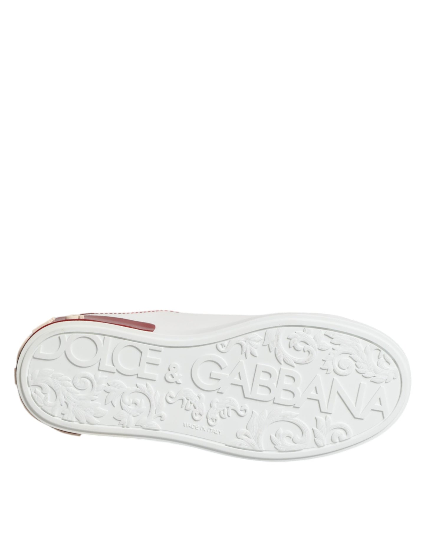 White Red Leather Portofino Sneaker Shoes