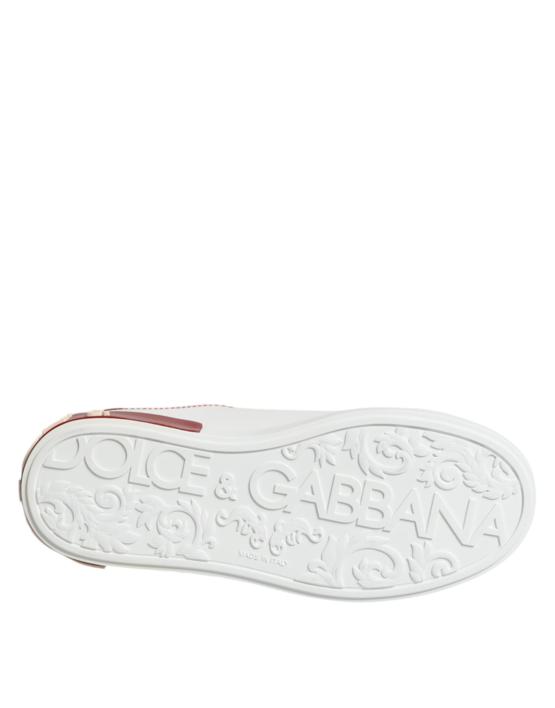 White Red Leather Portofino Sneaker Shoes