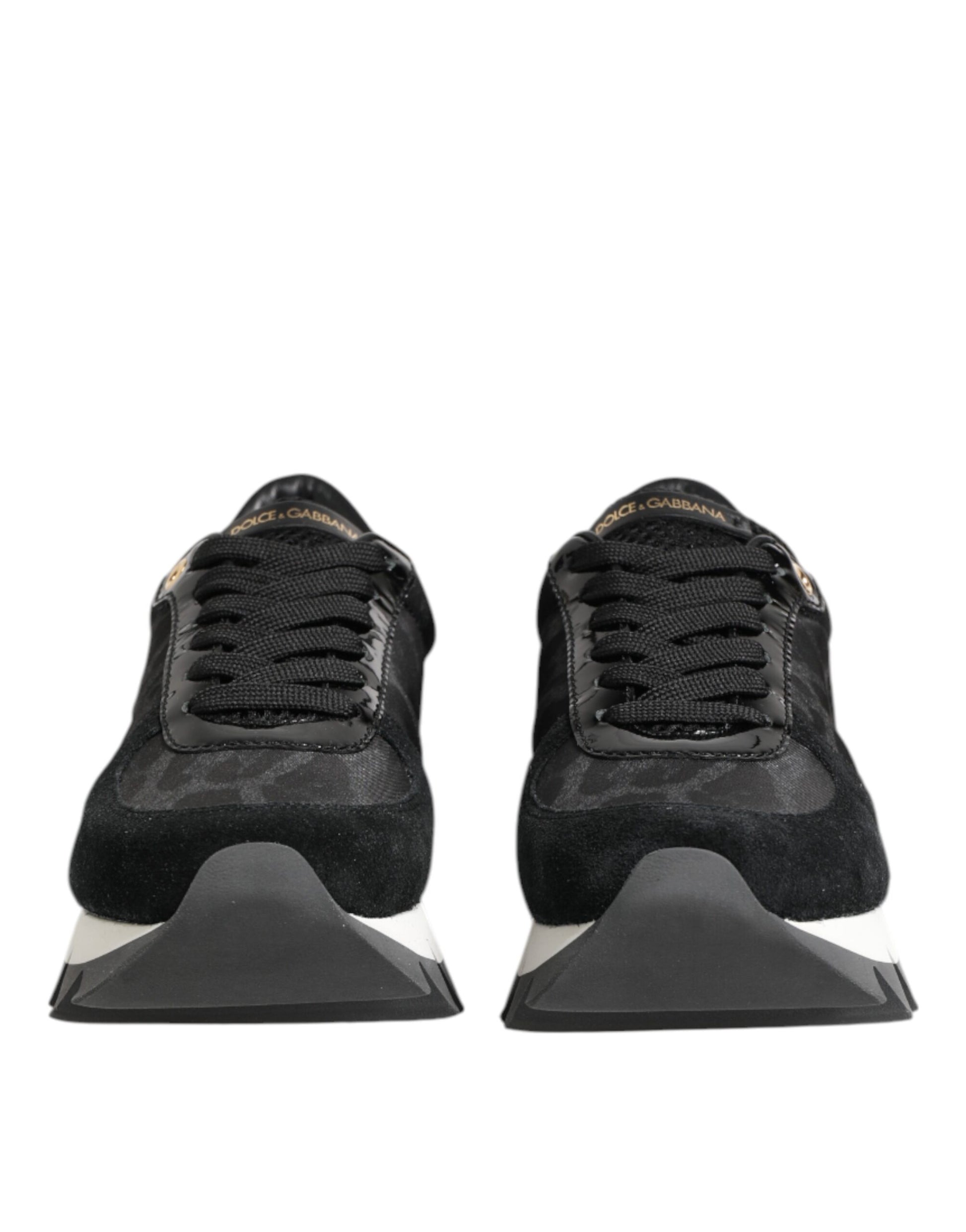 Black Gray Leopard Low Top Sneakers Shoes