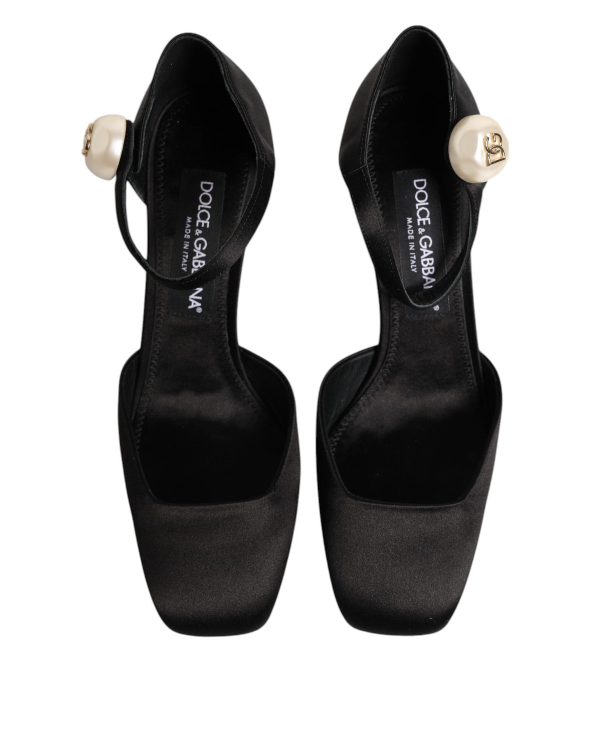 Black Leather Logo Ankle Strap Sandals Shoes