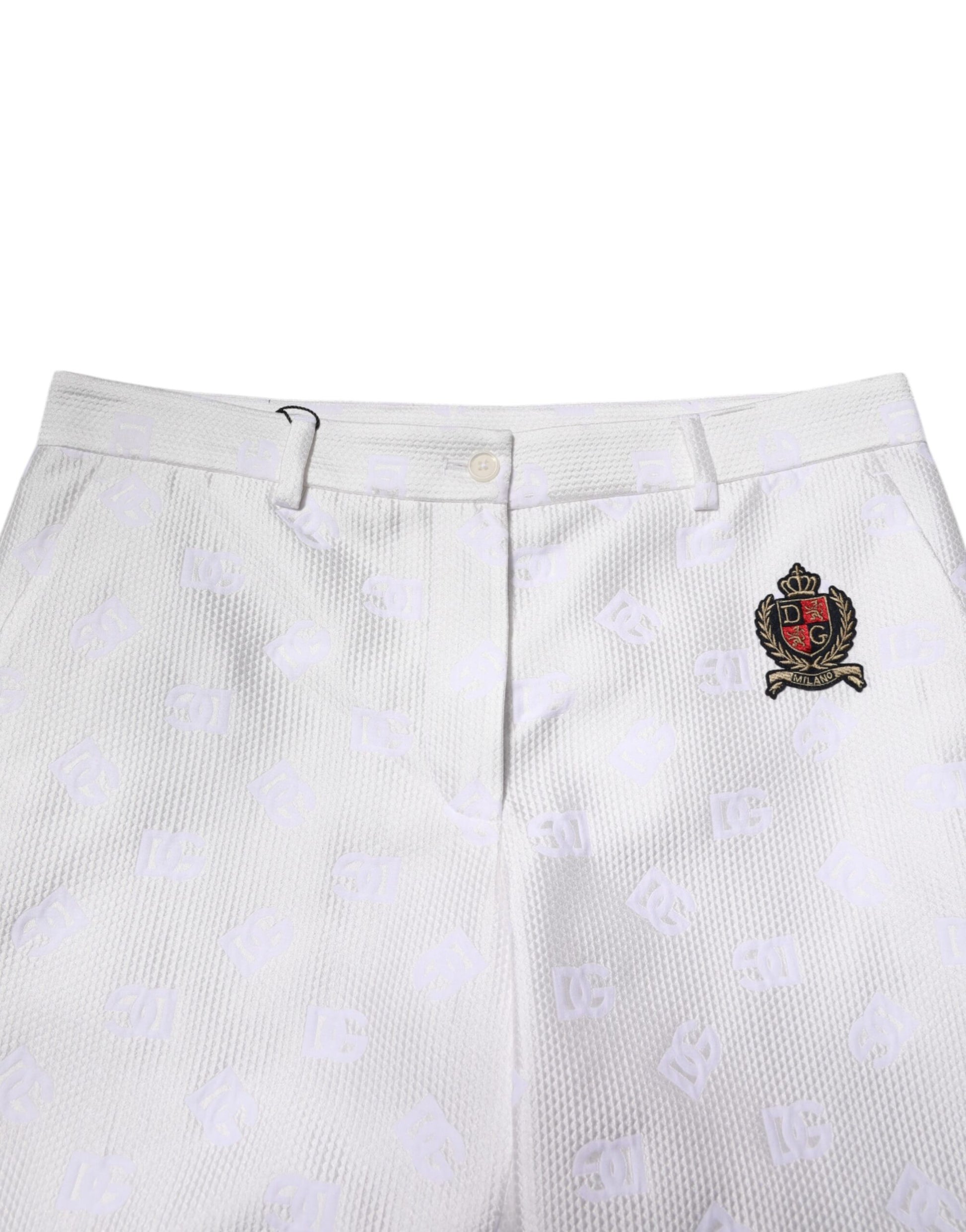 White DNA DG Patch Logo Cotton Trouser Shorts