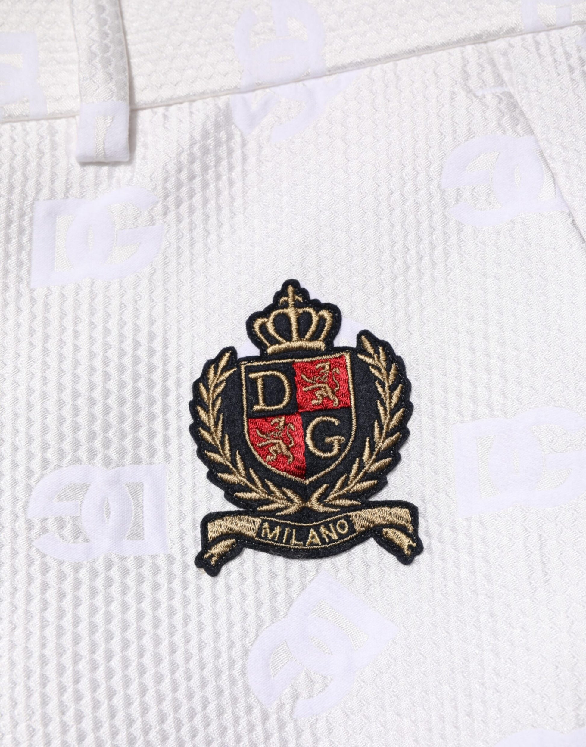 White DNA DG Patch Logo Cotton Trouser Shorts