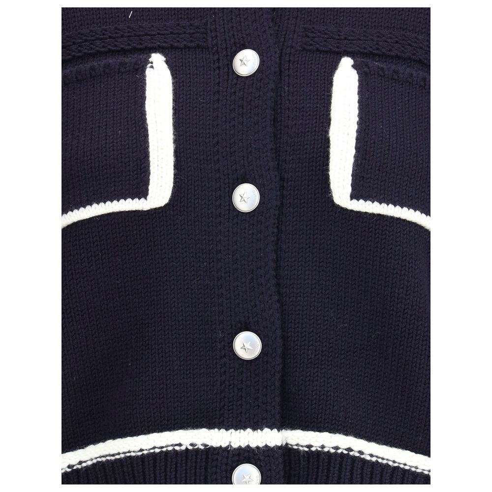 Cardigan with contrasting profiles