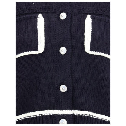 Cardigan with contrasting profiles