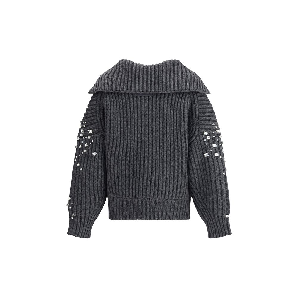 Rhinestones wool Cardigan