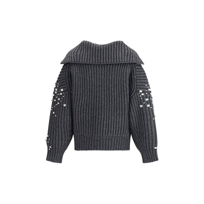 Rhinestones wool Cardigan