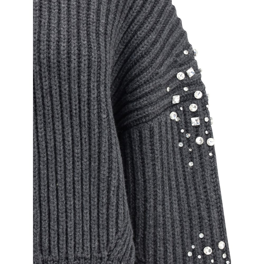 Rhinestones wool Cardigan