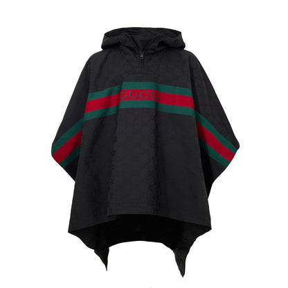 Black Polyester Trench Coat