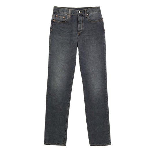 Gray Cotton Jeans Denim