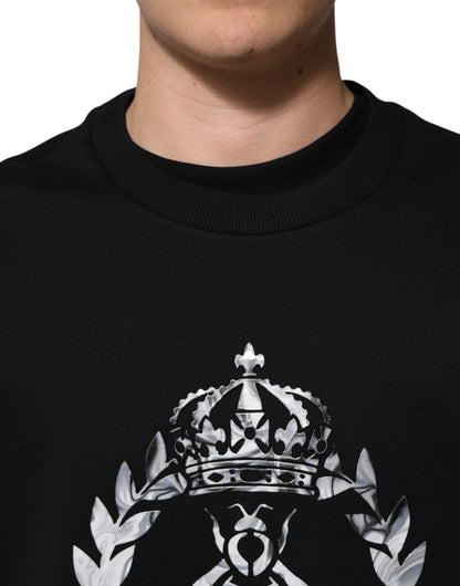 Black Cotton DG Logo Crew Sweatshirt Sweater