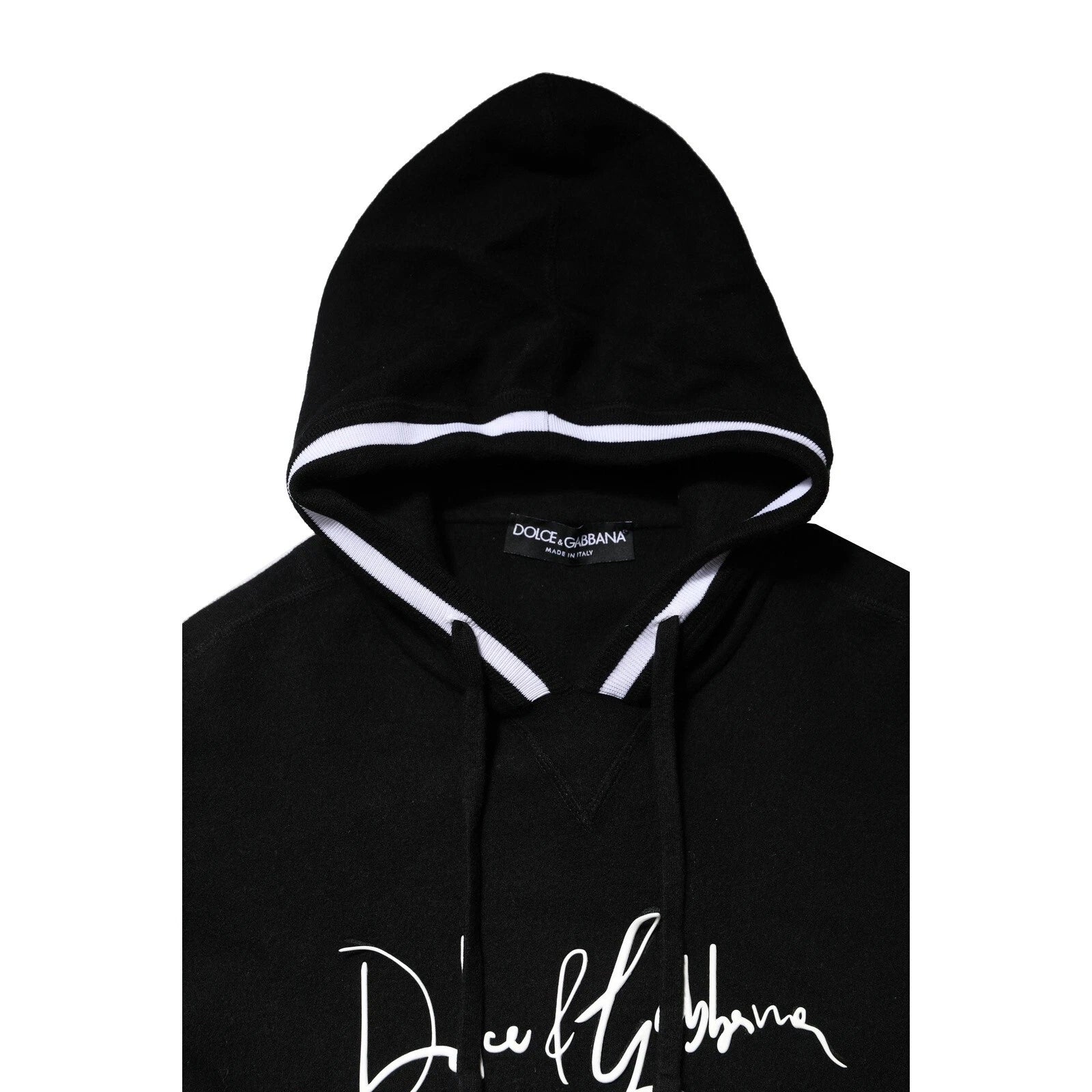 Black Hooded Logo Print Sweatshirt Sweater