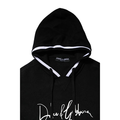 Black Hooded Logo Print Sweatshirt Sweater