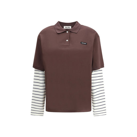 Striped sleeve Polo Sweater