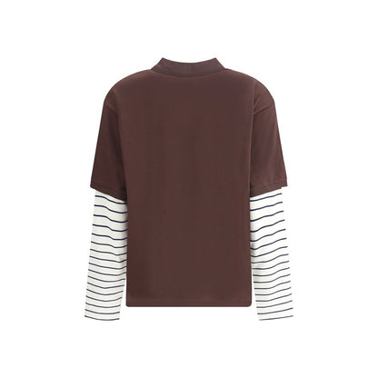 Striped sleeve Polo Sweater