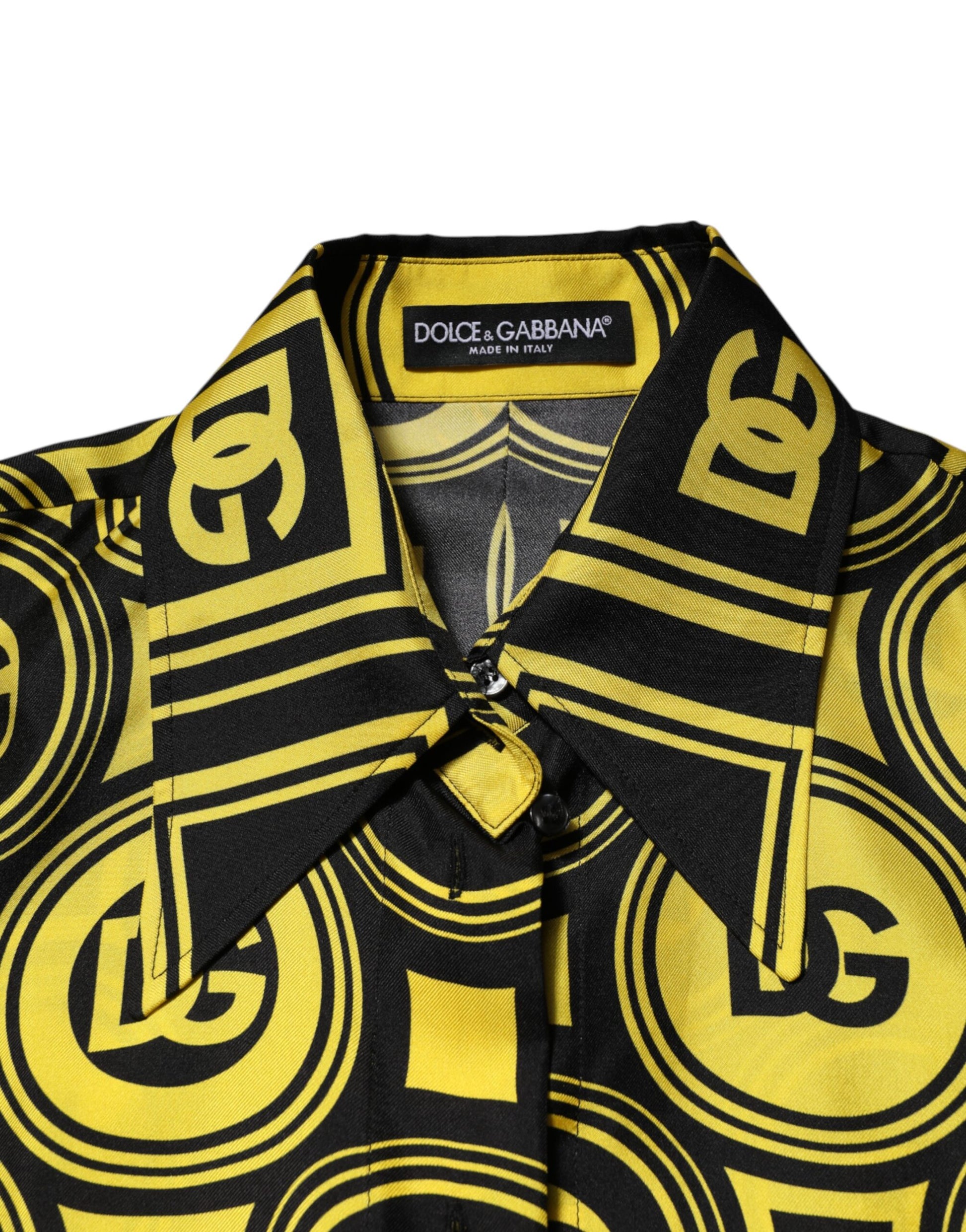 Yellow Silk Silver DG Logo Geometric T-shirt
