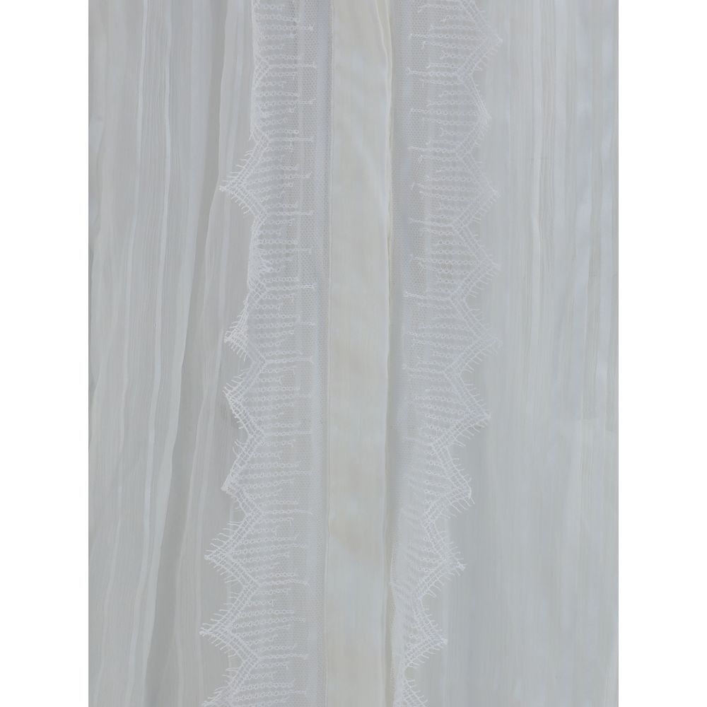 Ruffled silk muslin and lace Blouse