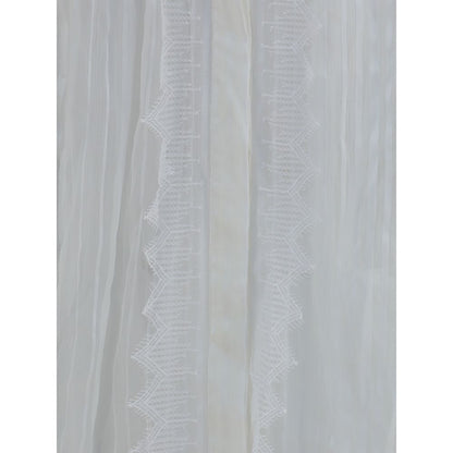 Ruffled silk muslin and lace Blouse
