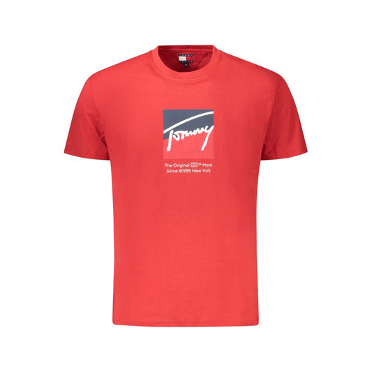 Camiseta roja de algodón para hombre
