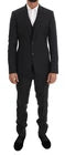 Gray Patterned Wool 3 Piece Slim Suit