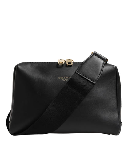 Black Mediterranean Leather Shoulder Crossbody Bag