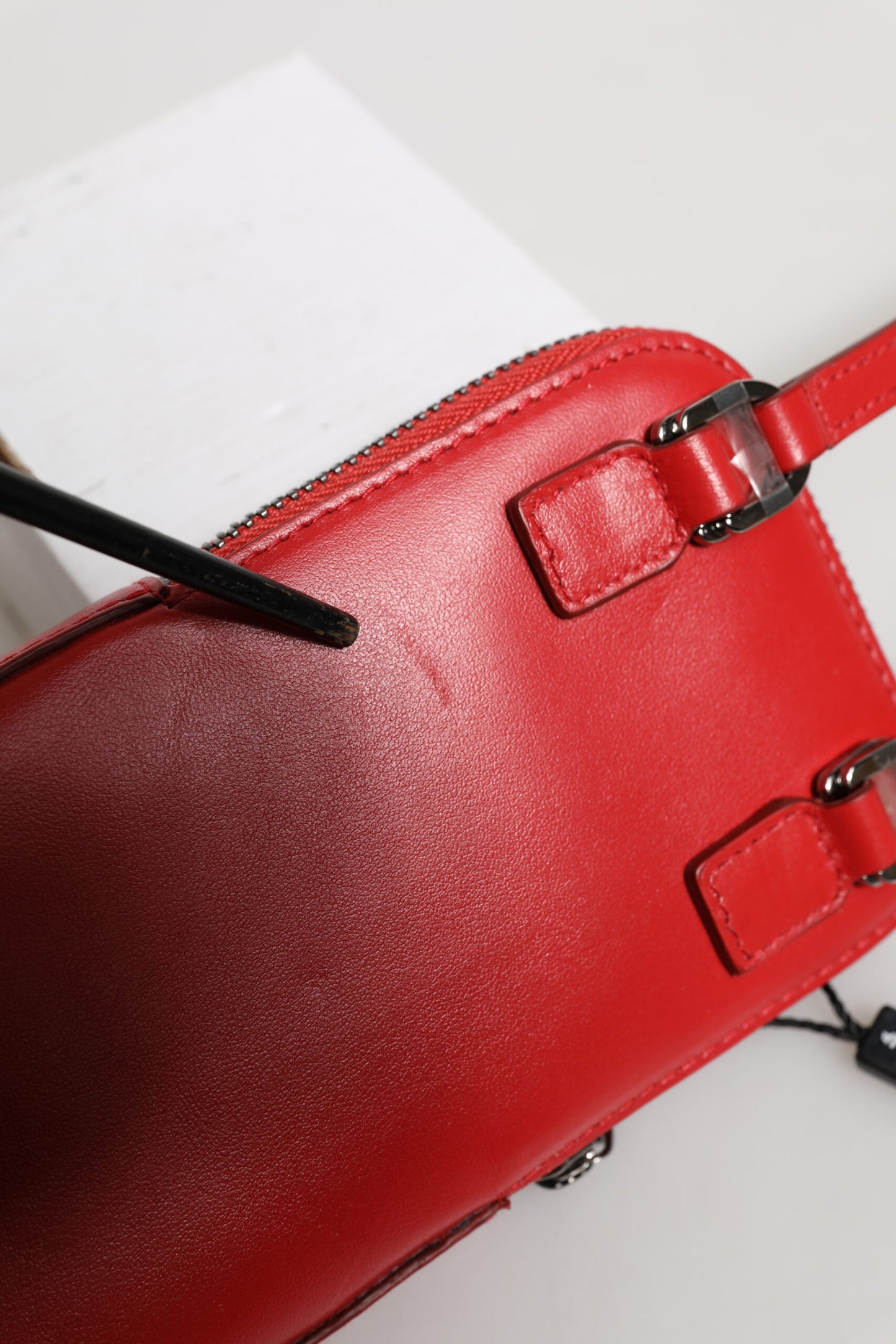 Red Leather Purse Phone Sling Crossbody Neck Strap Bag