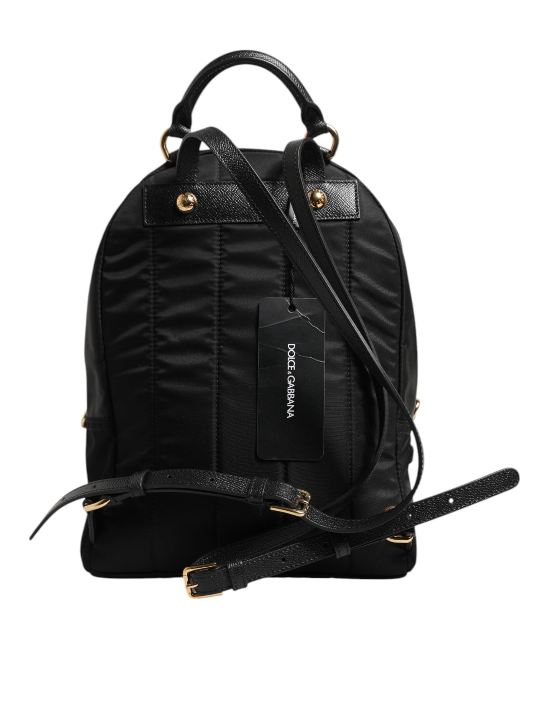 Black Nylon #DGFAMILY VULCANO Embellished Backpack Bag