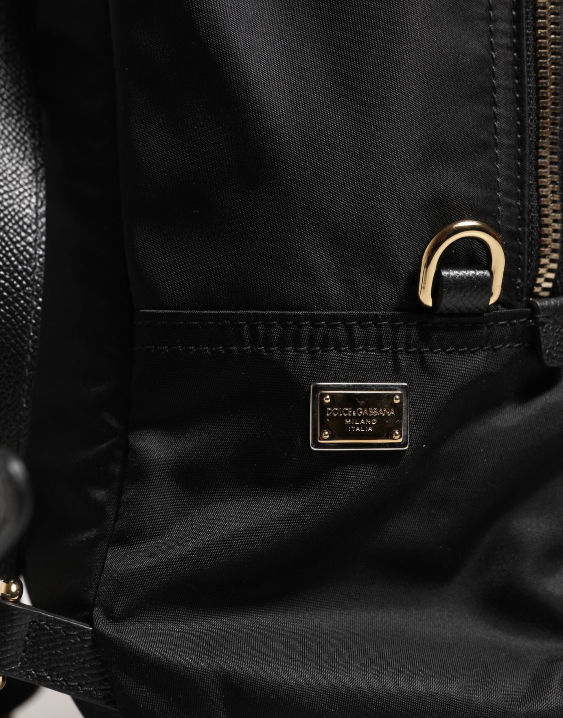 Black Nylon #DGFAMILY VULCANO Embellished Backpack Bag
