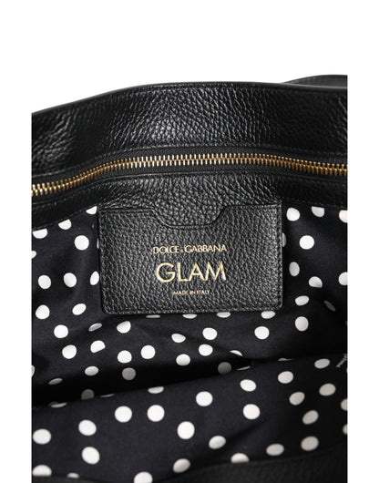 Brown Leopard GLAM Leather Logo Plaque Tote Bag