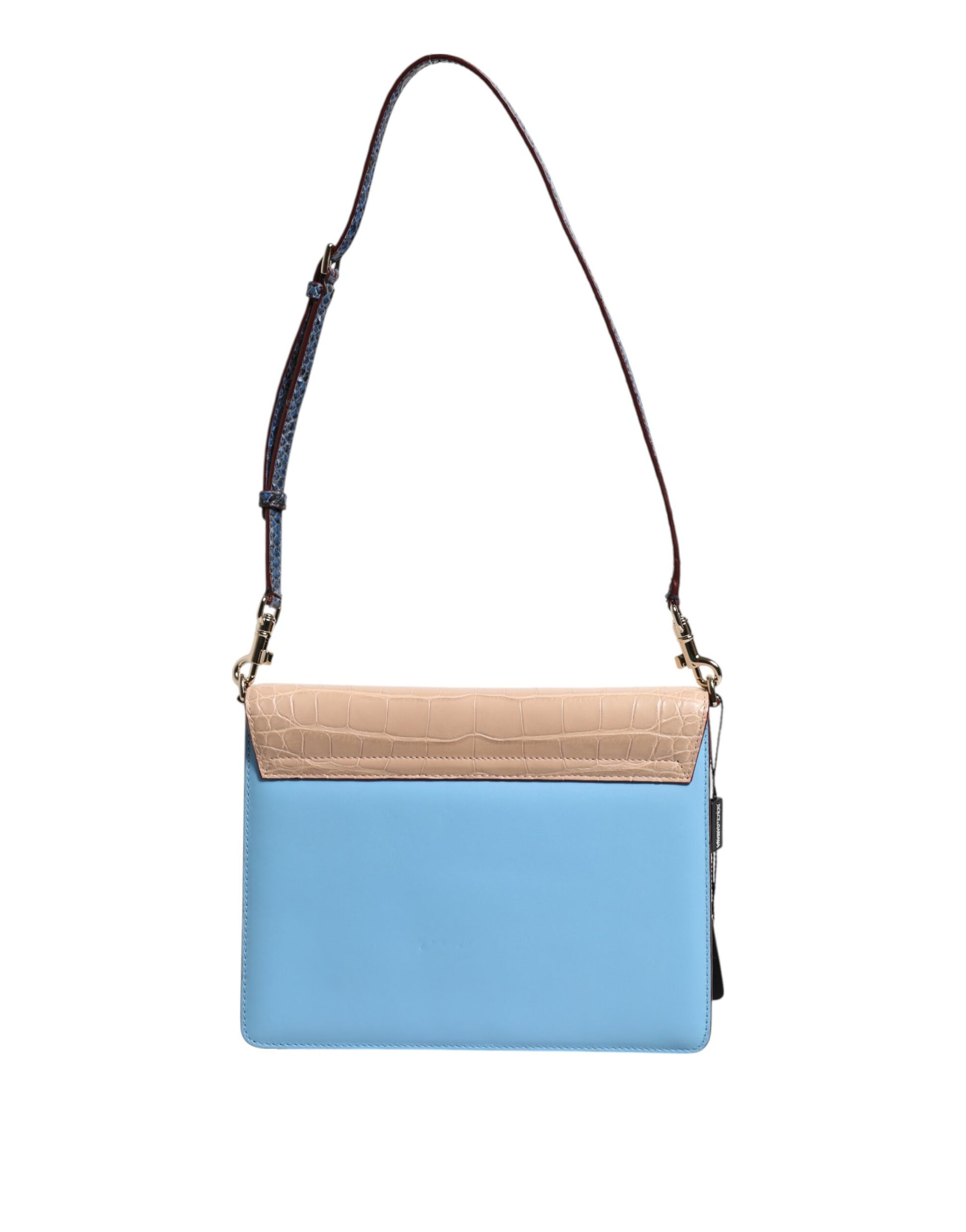 Blue Beige Exotic Leather LUCIA Crossbody Bag