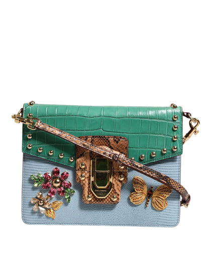 Blue Green LUCIA Embellished Crossbody Bag