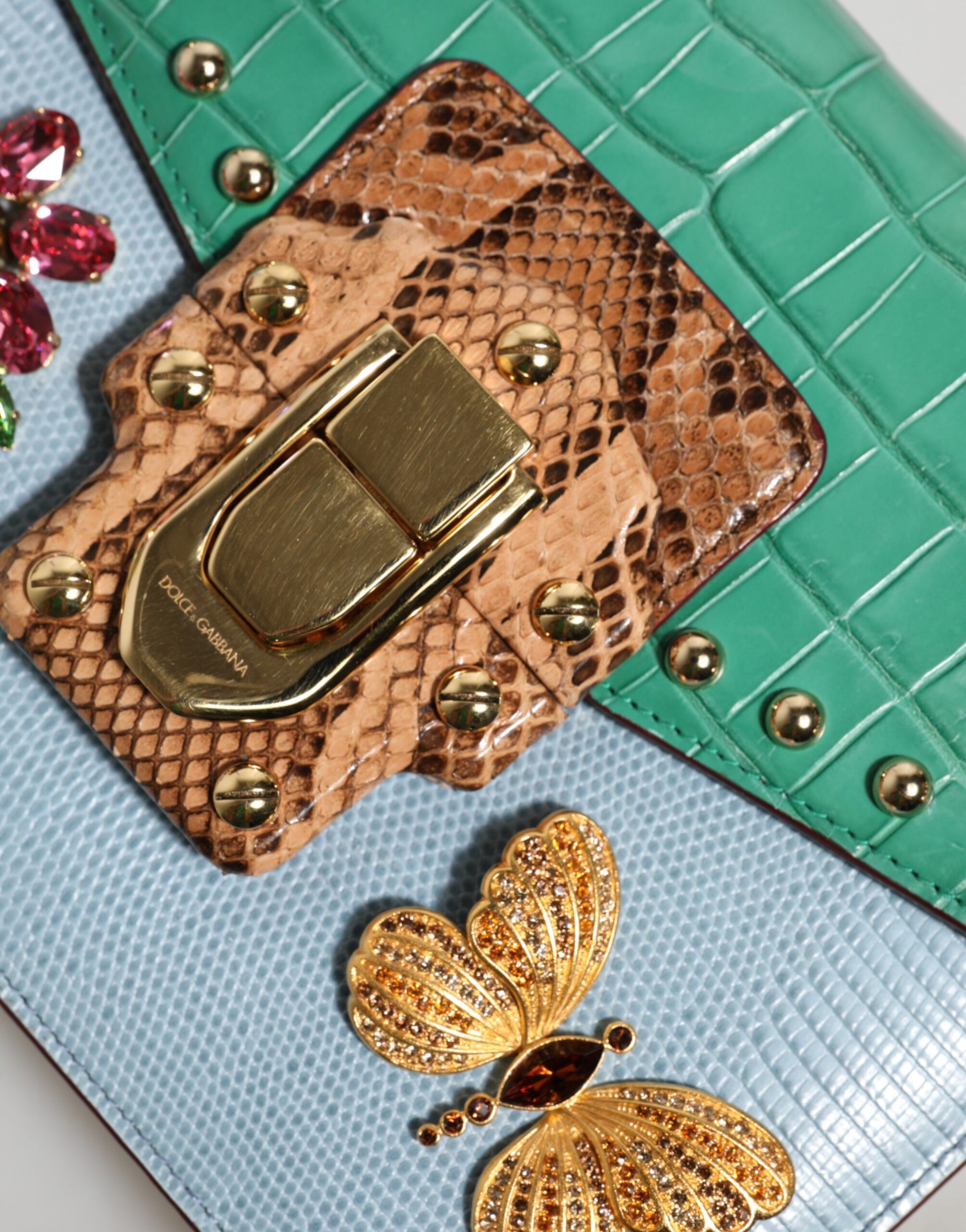 Blue Green LUCIA Embellished Crossbody Bag