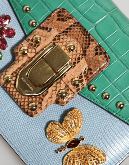 Blue Green LUCIA Embellished Crossbody Bag
