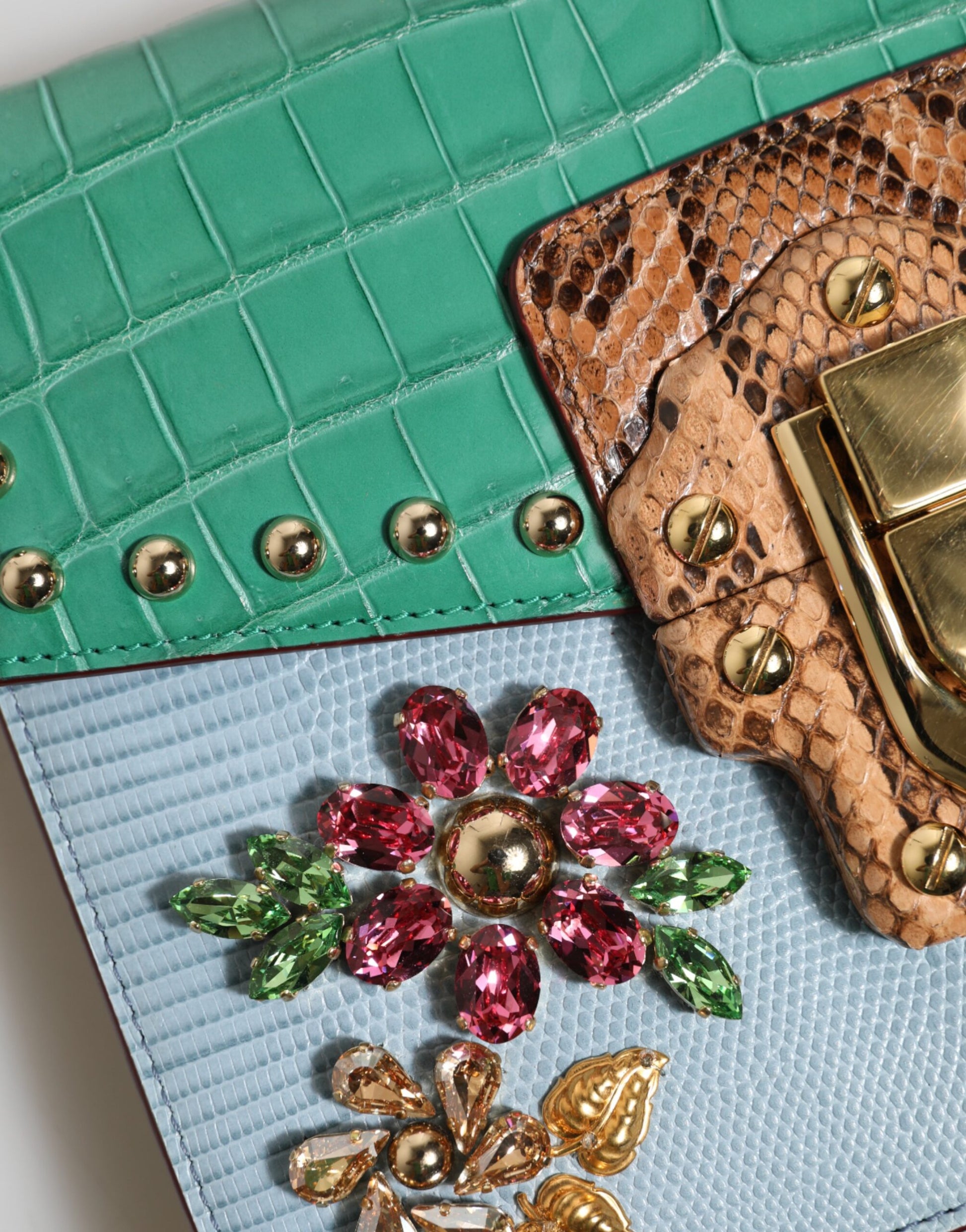 Blue Green LUCIA Embellished Crossbody Bag