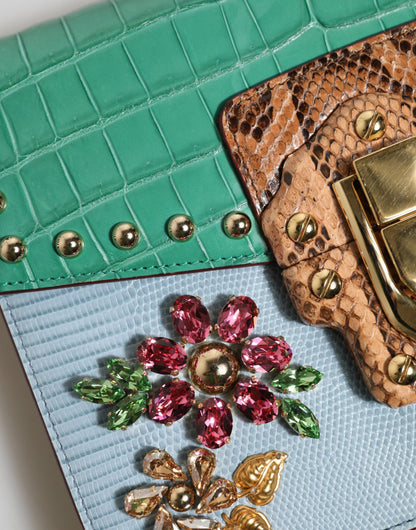 Blue Green LUCIA Embellished Crossbody Bag