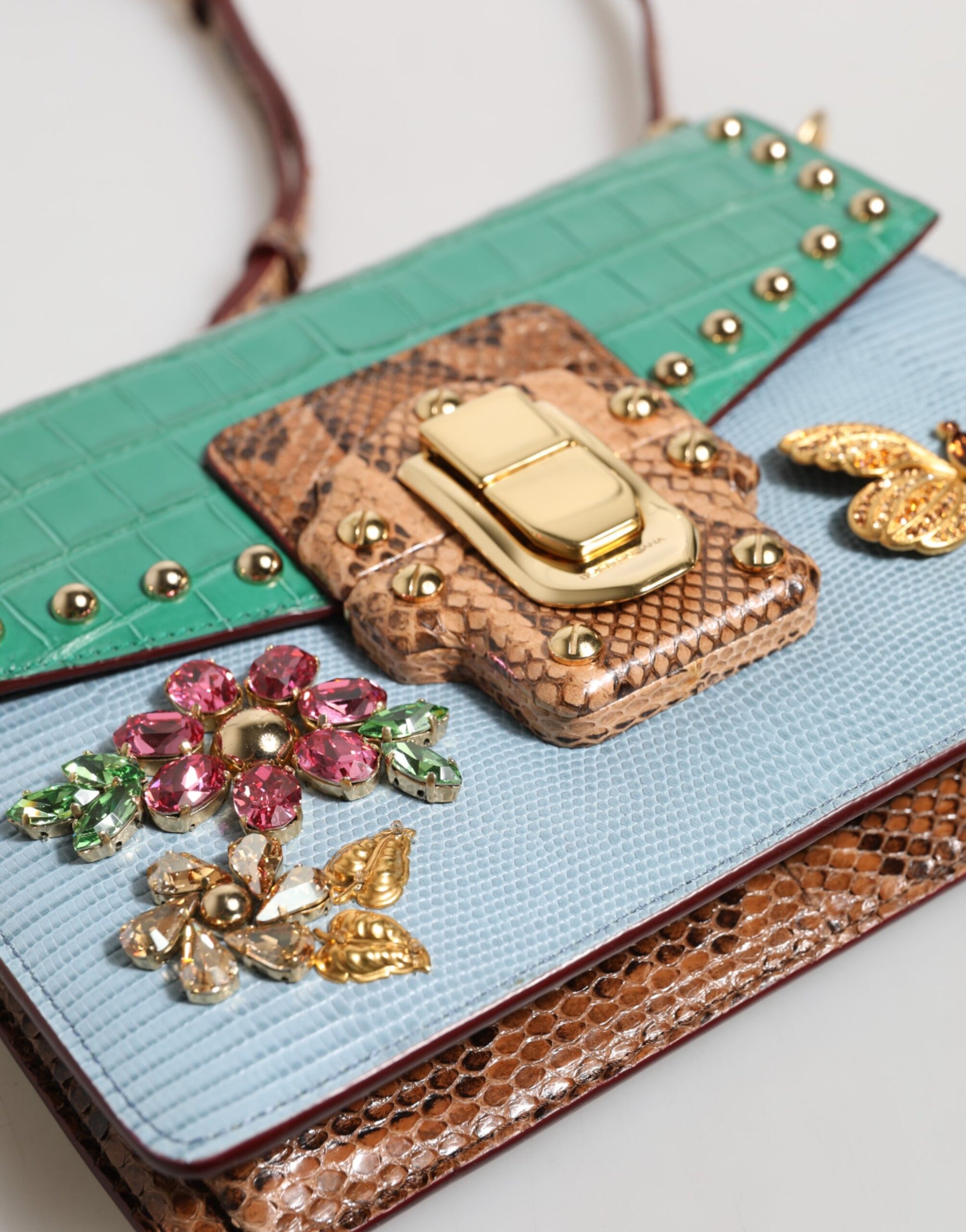 Blue Green LUCIA Embellished Crossbody Bag