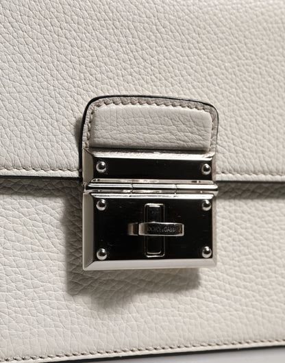 White Rosalia Small Calfskin Chain Shoulder Strap Bag